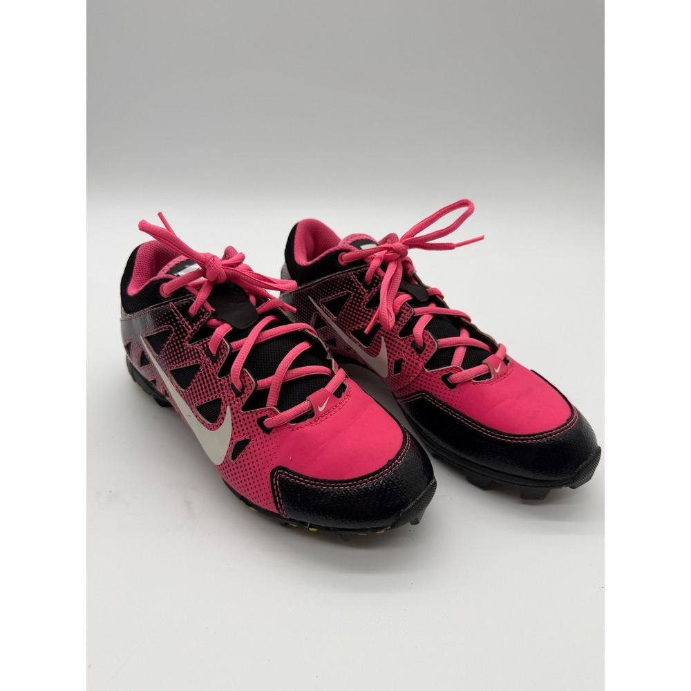 Nike Hyperdiamond 2 Keystone Girls Softball Baseball Cleats Pink Black 5.5Y